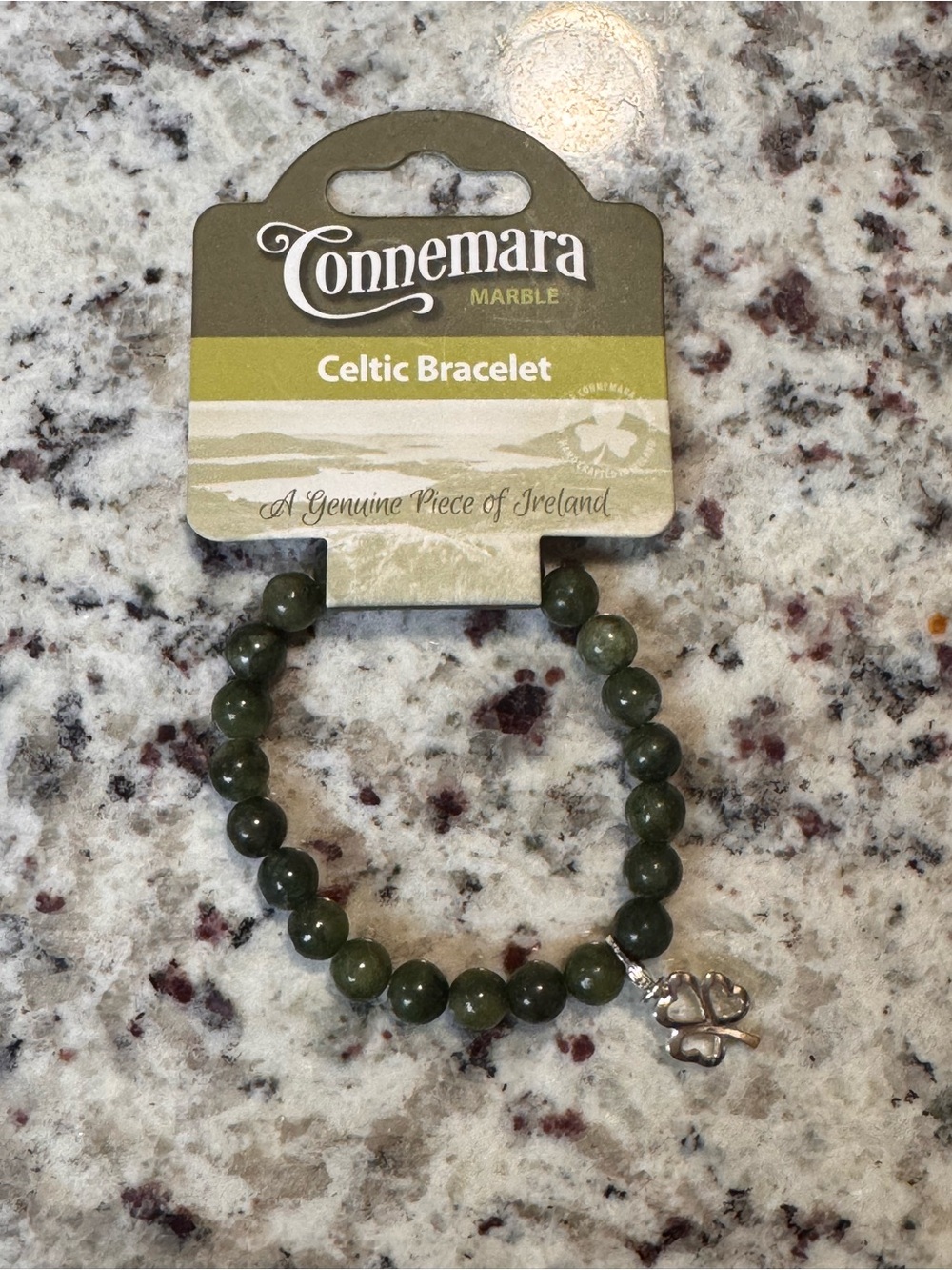 Connemara Marble Shamrock Bracelet Made in Ireland